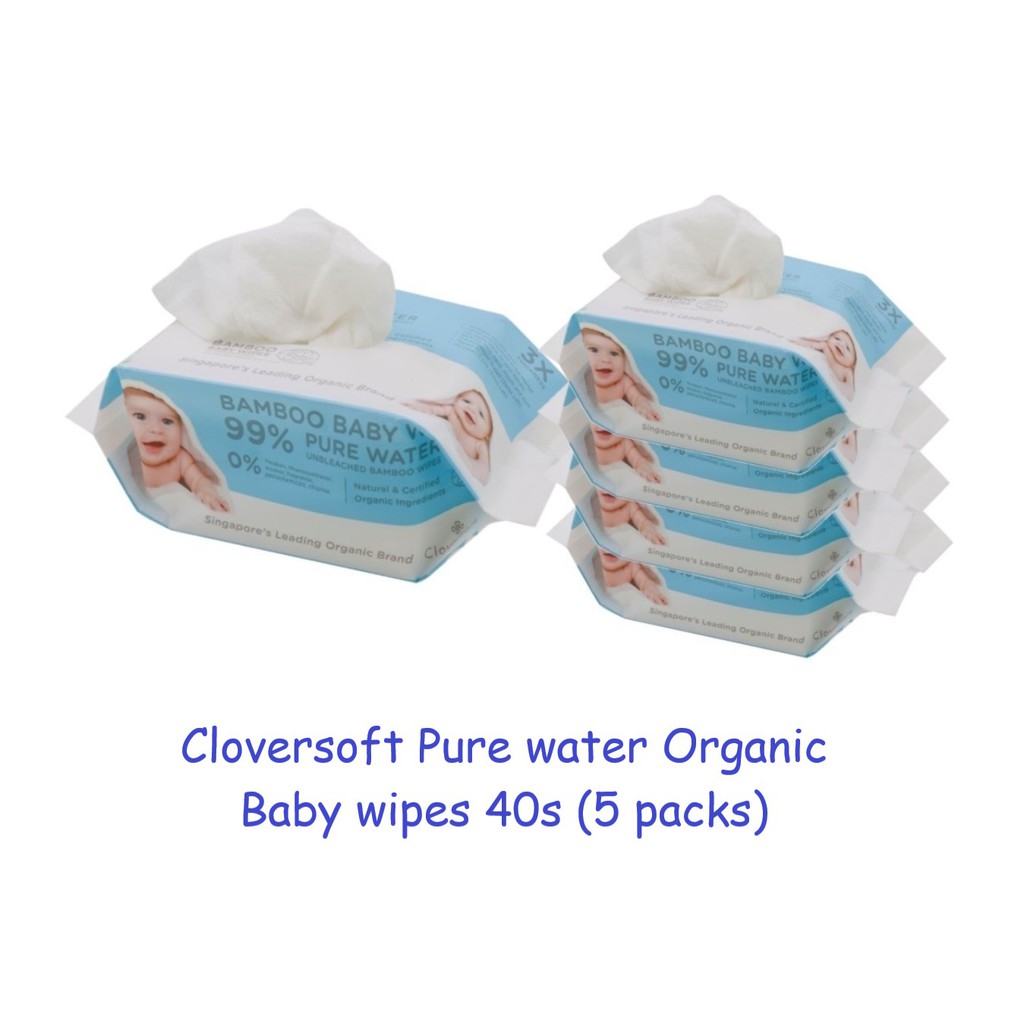Cloversoft Baby Newborn Infant Children Organic Wet Wipes Pure Water