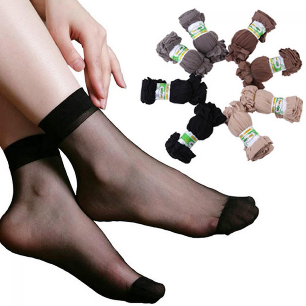 10 Pairs Women Ultra Thin Elastic Silk Girl Short Stockings Ankle Low Cut Socks
