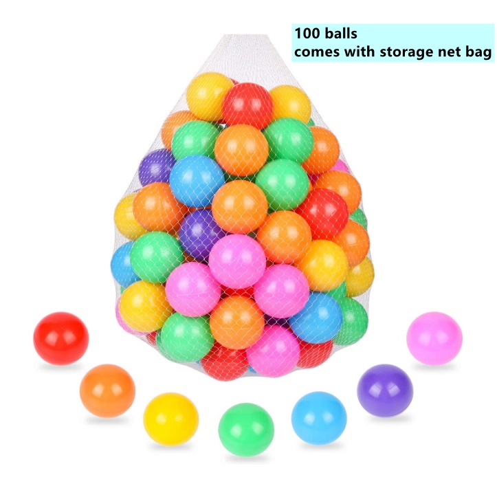 MoonxHome Pit Balls Crush Proof Plastic Childrens Toy Balls Macaron Ocean Balls 2.15 Inch 200 Green&Blue 