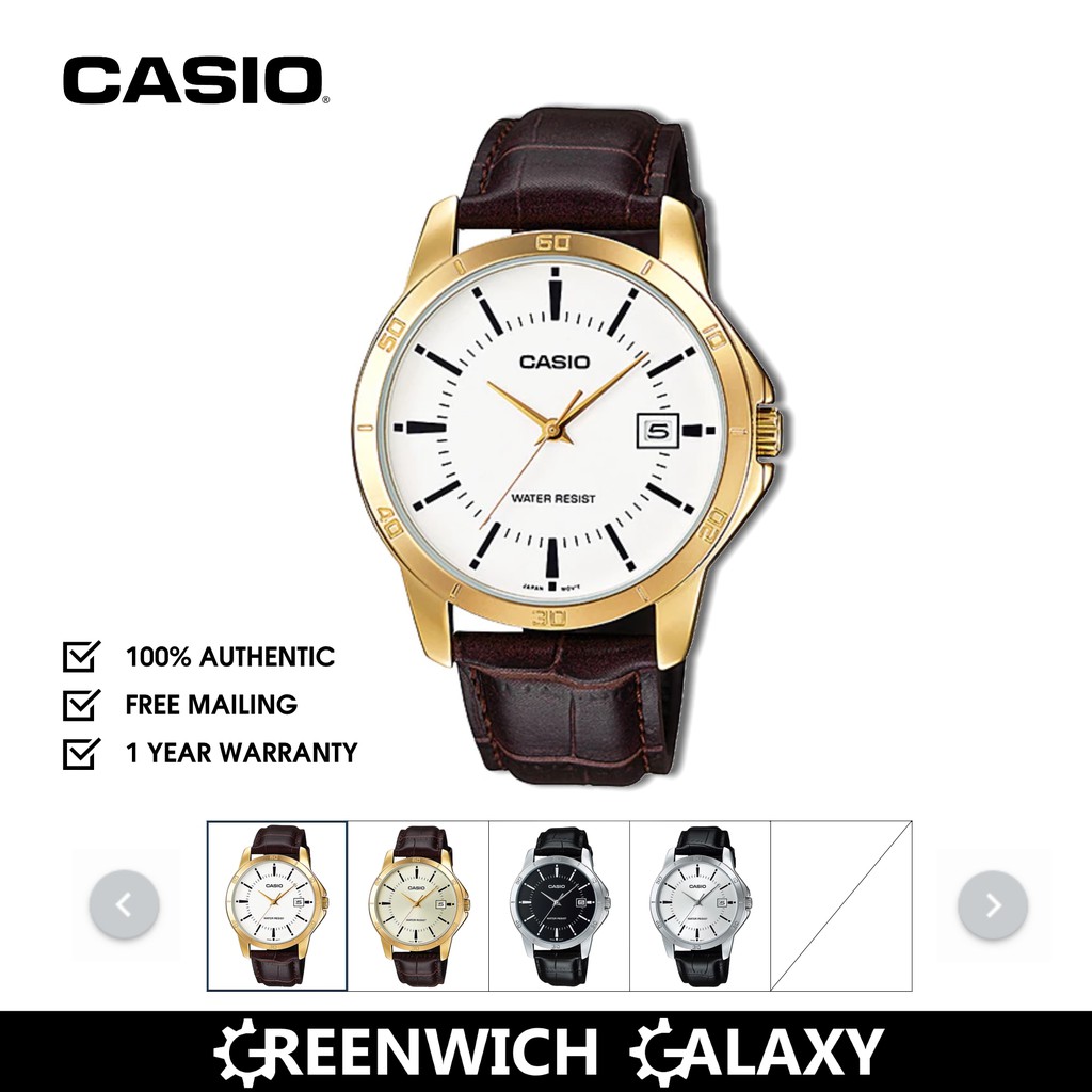 Casio Leather Analog Watch (MTP-V004 Series) | Shopee Singapore