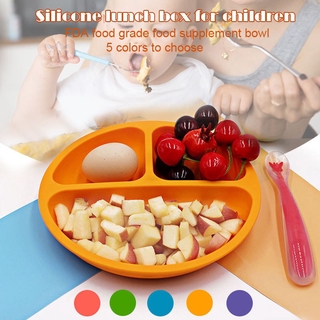 Agafura Platinum Silicone Grip Dish Suction Plate Divided Plate Baby Toddler Plate Bpa Free Microwave Dishwasher Safe Shopee Singapore