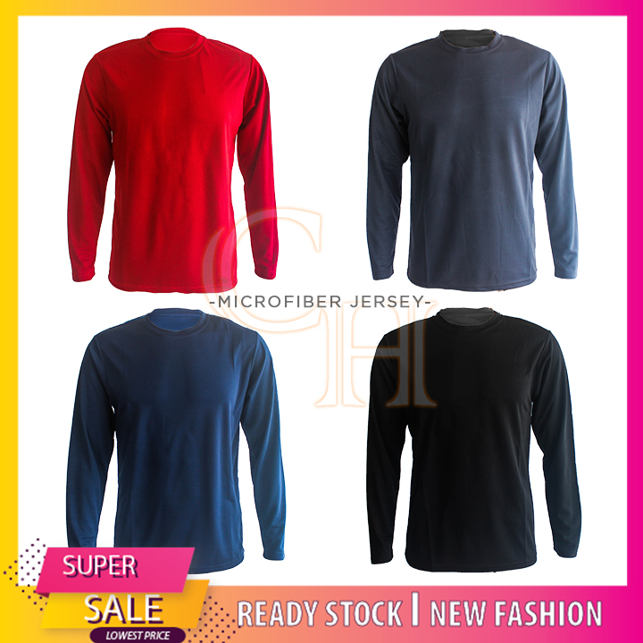 Shop Malaysia Harga Borong Men Plain T Shirt Microfiber Casual Long Sleeves Stretchable Baju T Shirt Kosong Lelaki Mtu Shopee Singapore