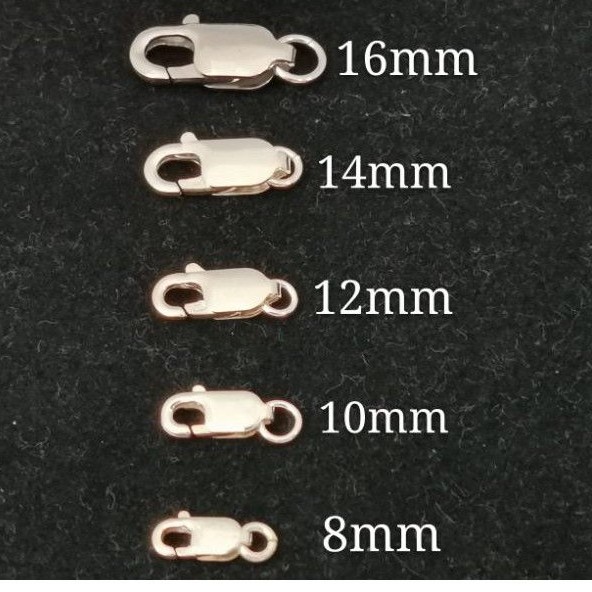 Shop Malaysia 925 Sterling Silver Lobster Claw Clasp 8mm 10mm 12mm 14mm 16mm Shopee Singapore