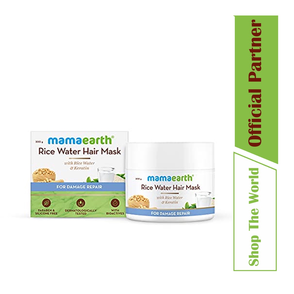 Mamaearth Rice Water Hair Mask with Rice Water & Keratin For Smoothening  Hair & Damage Repair – 200 g | Shopee Singapore
