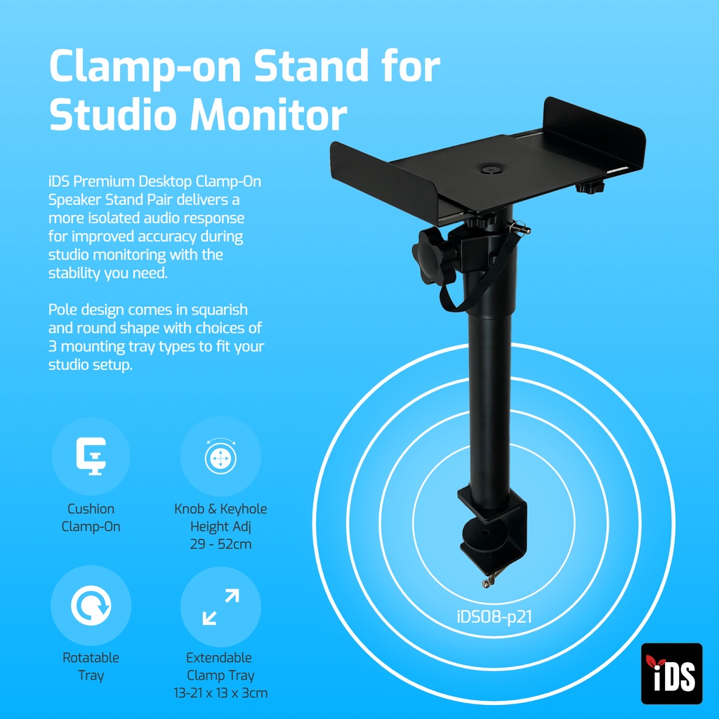 [iDS] Desktop ClampOn Studio Monitor Stand Speaker Stand Speaker