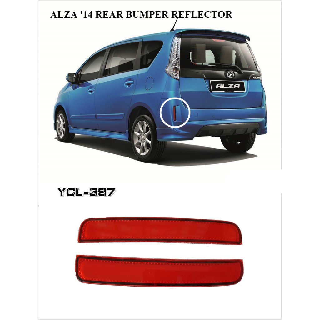 (1 YEAR WARRANTY) Perodua Alza Rear bumper reflector Light 