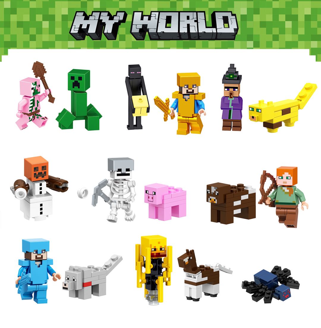 16pcs Minecraft Mini Figures Building Blocks dolls Compatible Lego ...