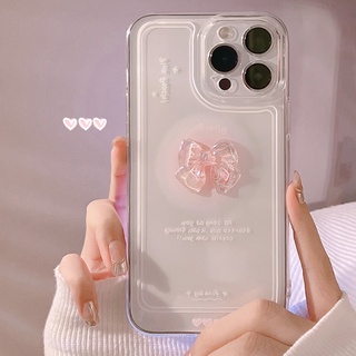 Bow Suitable iPhone13 Phone Case Apple 12promax Three-Dimensional Crystal 11 Silicone X