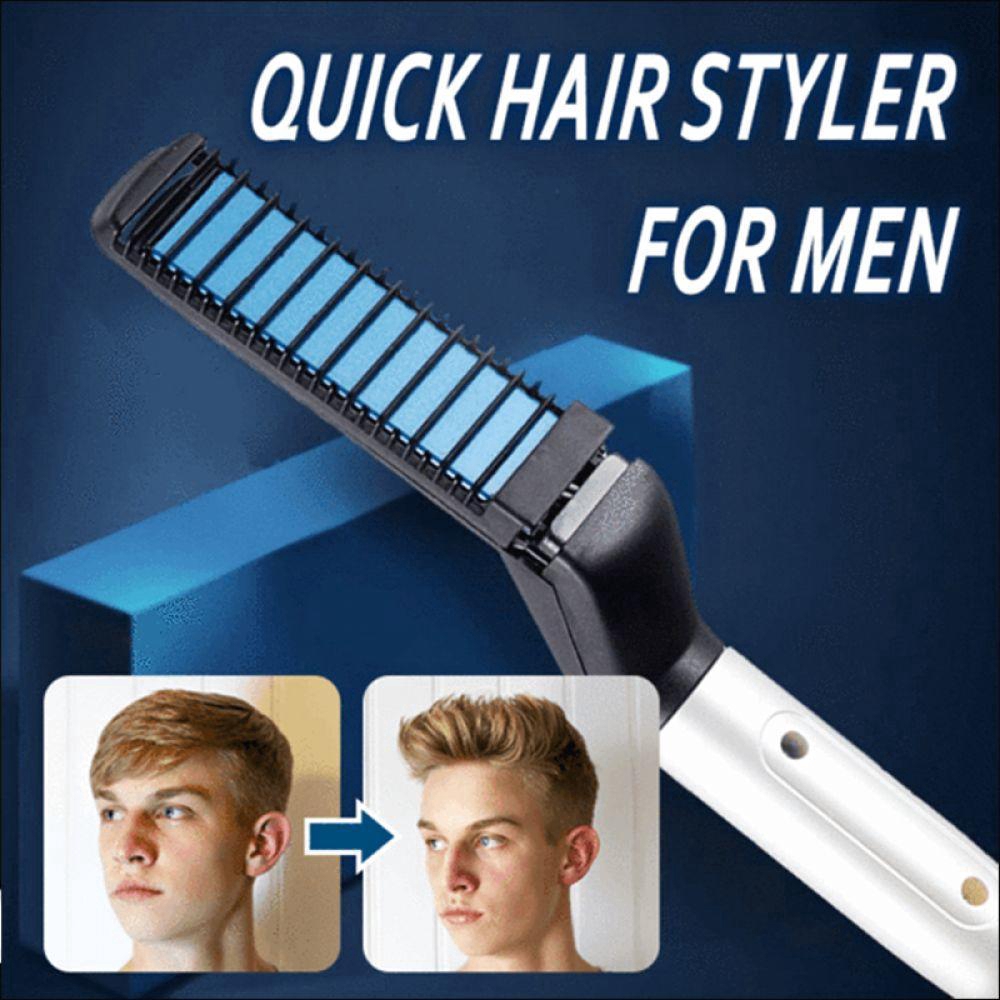 Men Hair Straightener Curling Iron Hair Styling Iron Comb Curler