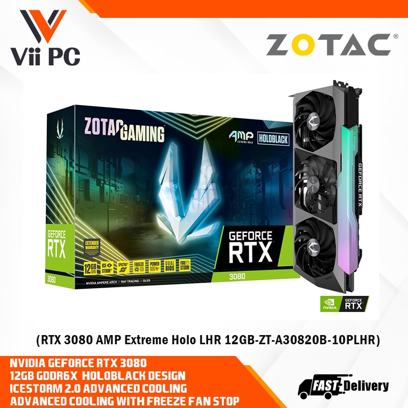 ZOTAC Gaming NVDIA Geforce RTX 3080/RTX3080 Amp Extreme Holo 12GB ...