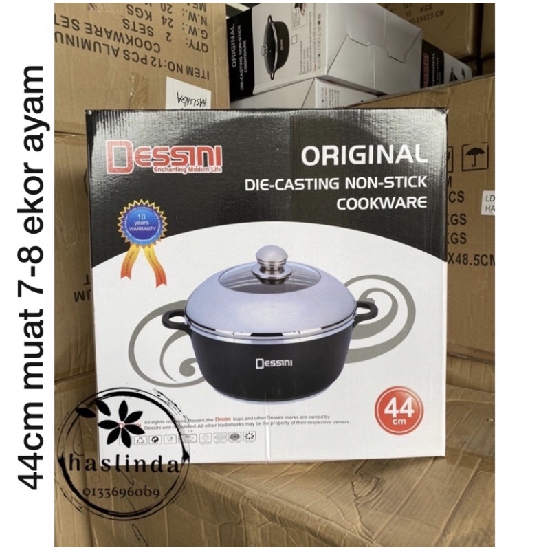 Shop Malaysia Ready Stock 44cm Periuk Rendang Dessini Black Half Glass Non Stick Cookware Big Sticker Wire Original Shopee Singapore