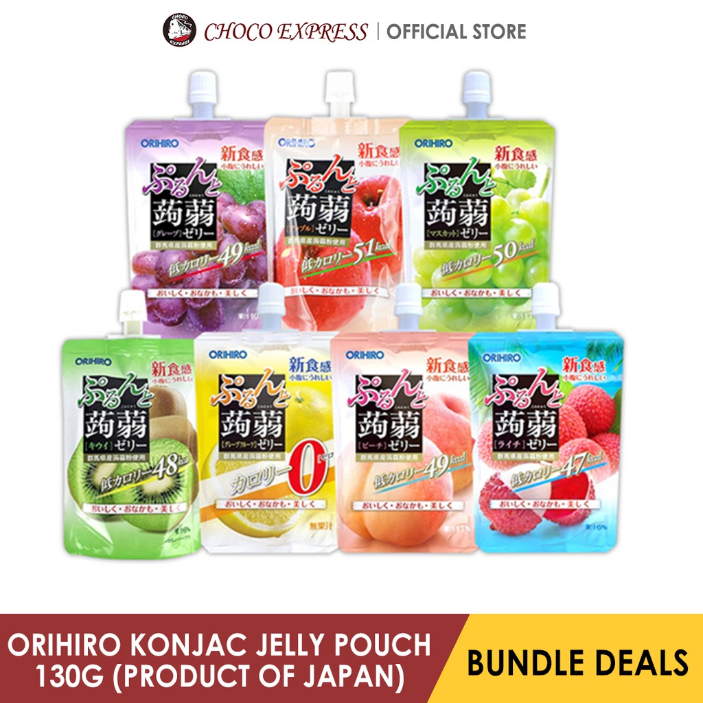 Orihiro Konjac Jelly Pouch 130g (Bundle of 8 Pouches) / Product of
