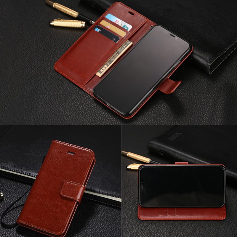 Oppo F7 A3s R15 Pro Leather Wallet Flip Stand Card Holder Full Cover 