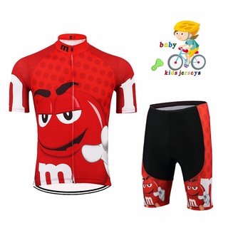 Jersey+3D Padded Shorts LPATTERN Kids Boys Girls Cycling Jersey Breathable Cartoon Road Mountain Bike Clothing Set 