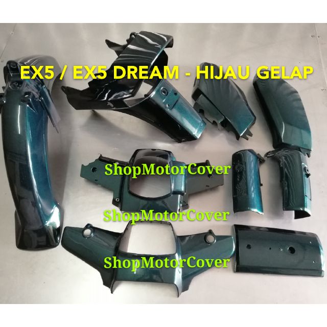 Honda Ex5 Ex5 Dream Body Cover Set Hijau Gelap Hld Made In Malaysia Shopee Singapore