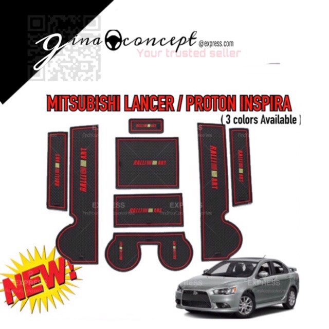 Ready Stock Mitsubishi Lancer Proton Inspira Interior Slot Mat Mat 8pcs Set Shopee Singapore