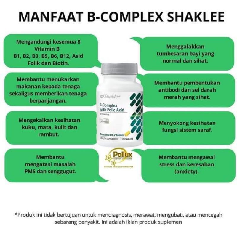 Vitamin B Plex With Folic Acid Shaklee Original Ready Stock Singapore