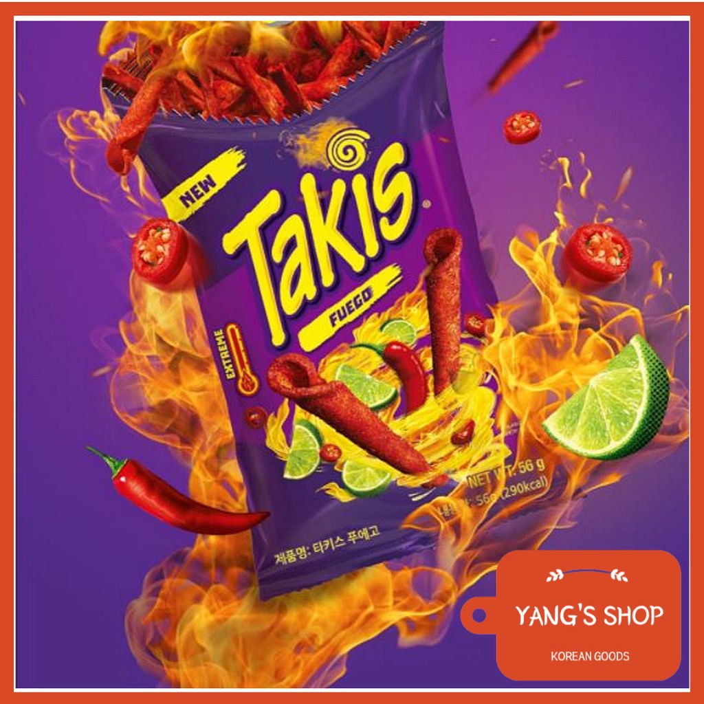 [Barcel] Takis Fuego Hot & Spicy Chili Pepper Lime Tortilla Chip Snack
