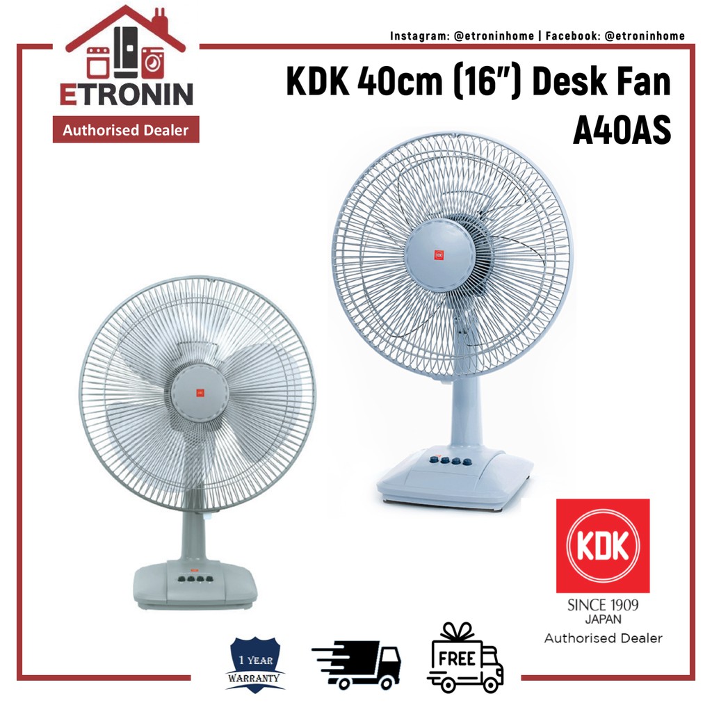 KDK 40cm (16") Desk Fan A40AS Shopee Singapore