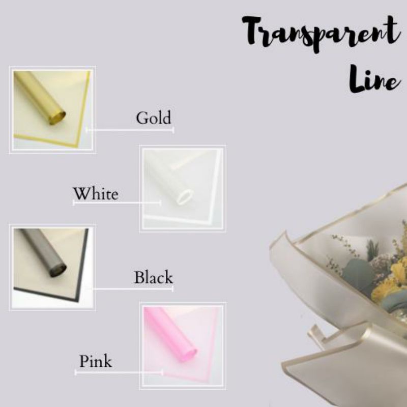 Flower Wrap Paper / Flower Wrapping Paper / TRANSPARENT LINE Flower