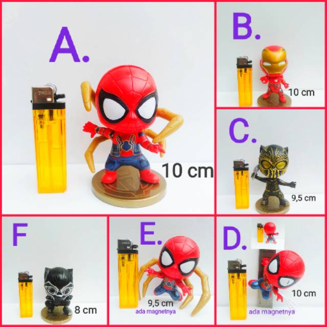 Action Figure Cosbaby Avengers Infinity War Spiderman Ironman Black Panther Chibi Shopee Singapore