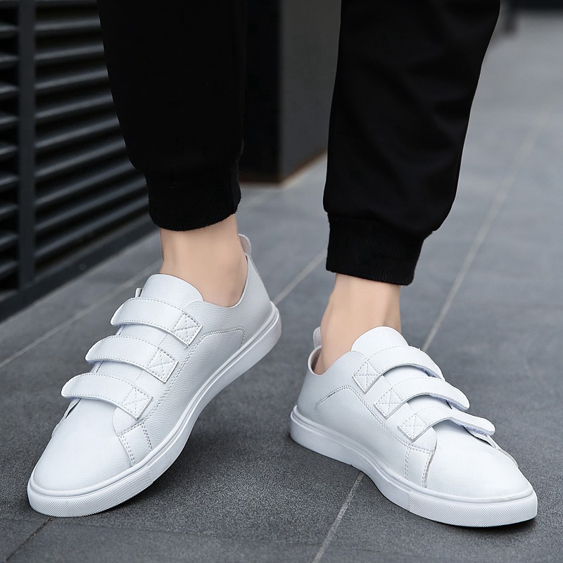 mens white velcro sneakers