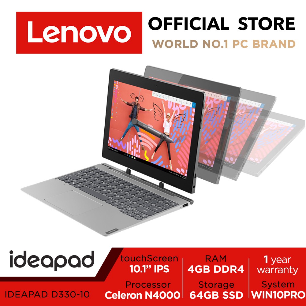 Lenovo D330 21 detachable laptop 10.1inch 1280x800 touch Intel
