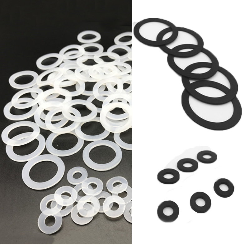1/2 Flat Gasket Washer Silicone Mesh O-Ring Seal for Corrugated Water 50pcs