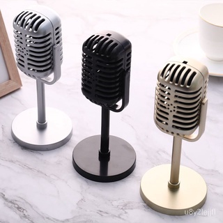 New💋Simulation Classic Retro Dynamic Vocal Microphone Vintage Style Mic Universal Stand For Live Performanc Karaoke Stud