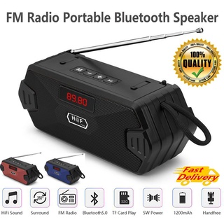FM Radio speaker LED Mini Portable Bluetooth Wireless Speaker Bass Column Outdoor USB Speakers MP3 Subwoofer Loudspeaker With AUX TF For Phone PC