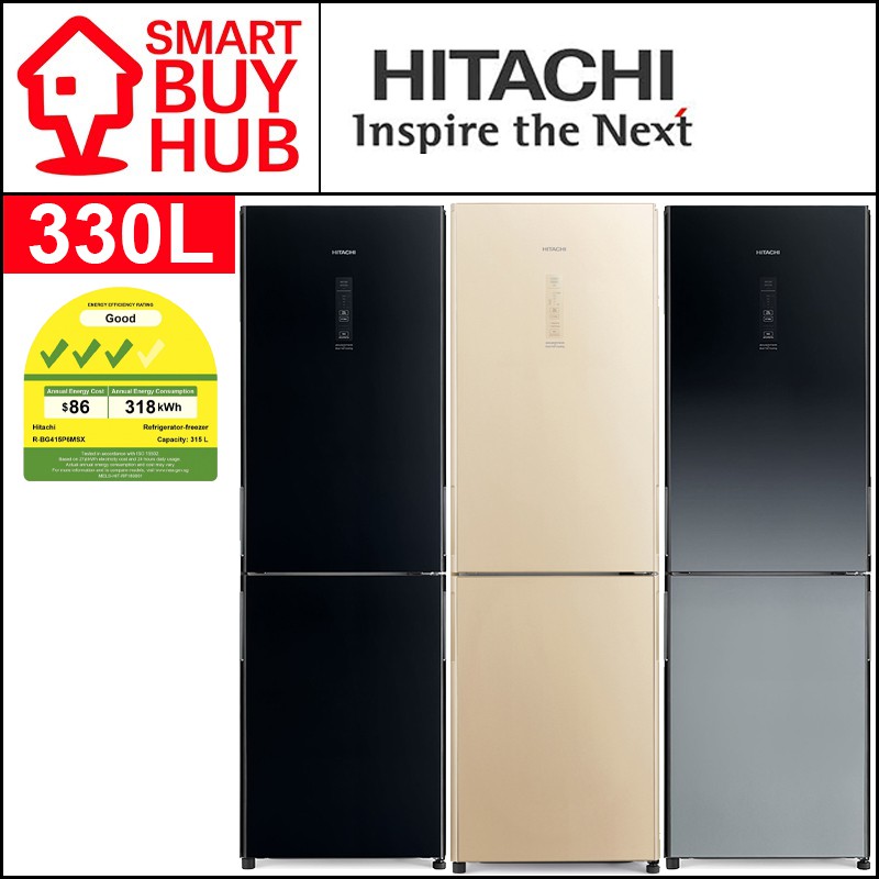 HITACHI RBG415P6MSX 330L 2Door FRIDGE (3 Ticks) Shopee Singapore