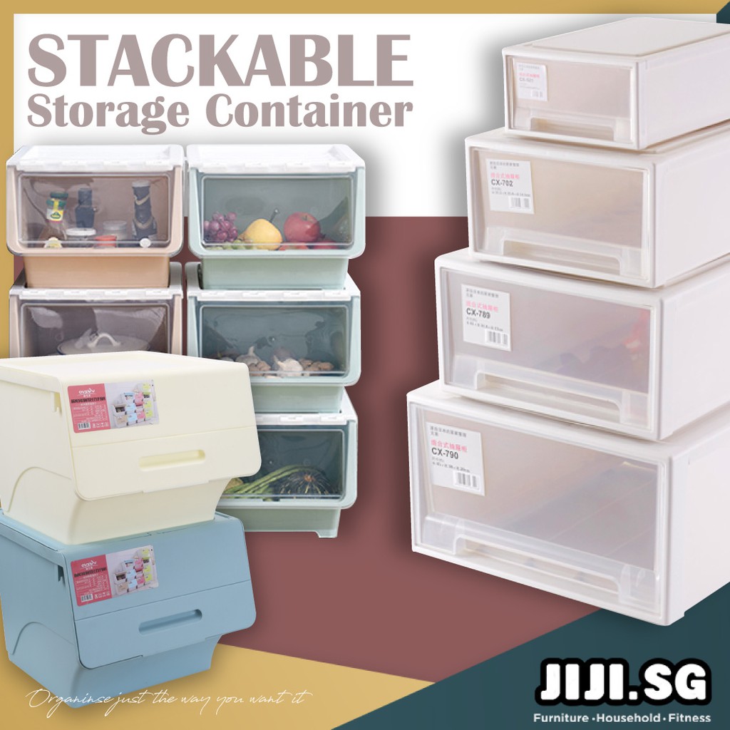 (JIJI SG) Stackable Storage Box TAKA SAMLA VISBY Chest Drawer Plastic Container Home