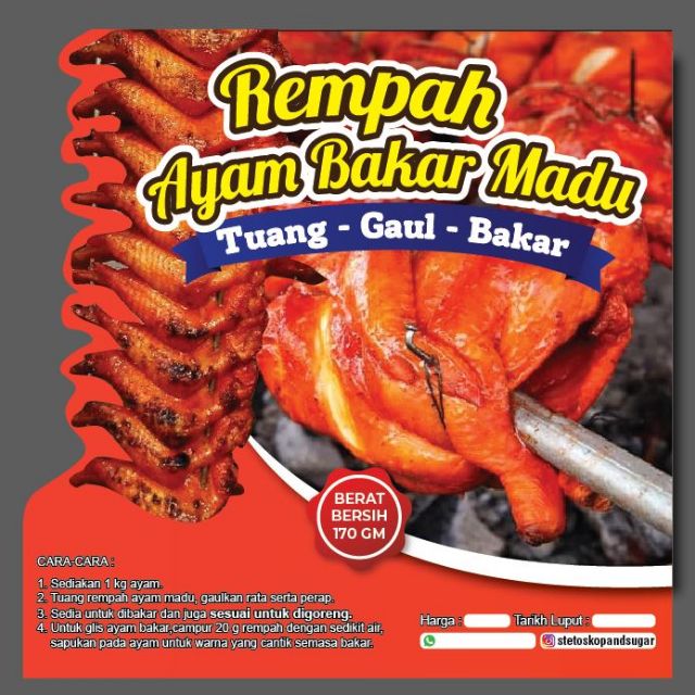 Ready Stock Rempah Ayam Bakar Madu 170gm Shopee Singapore