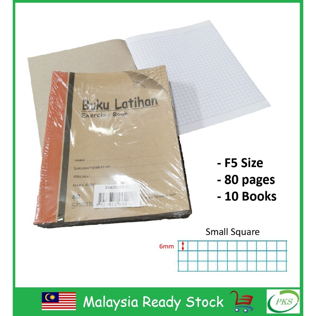 Shop Malaysia Small Square Buku Latihan Sekolah 10 Books Pack School Exercise Book 80 Pages Spectra Ebk80ssq 10 Shopee Singapore