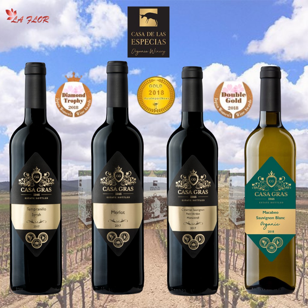 2btls Casa Gras Spain Wine (No Sugar Added) 750ML With Free Umbrella