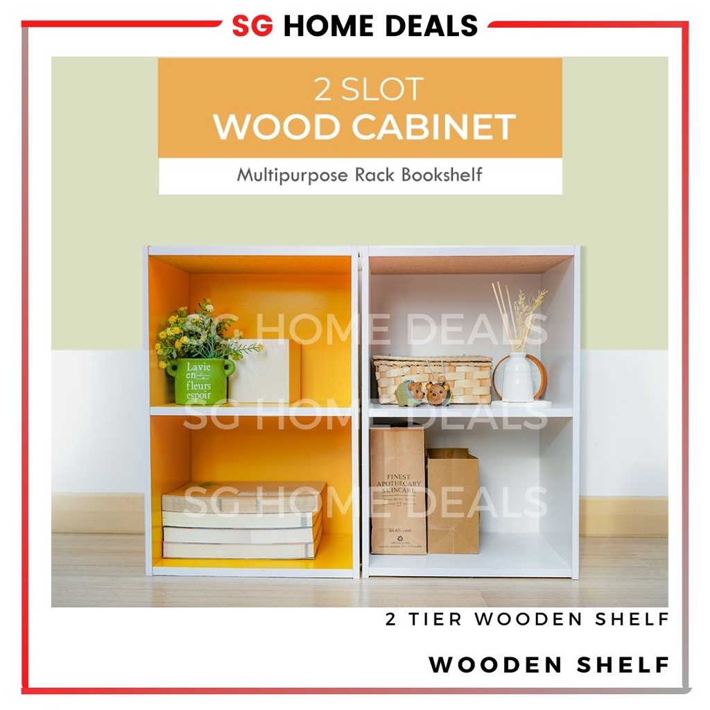 [SG STOCKS] Wooden Bookshelf / 2 Drawers Bedside Shelf Shopee Singapore