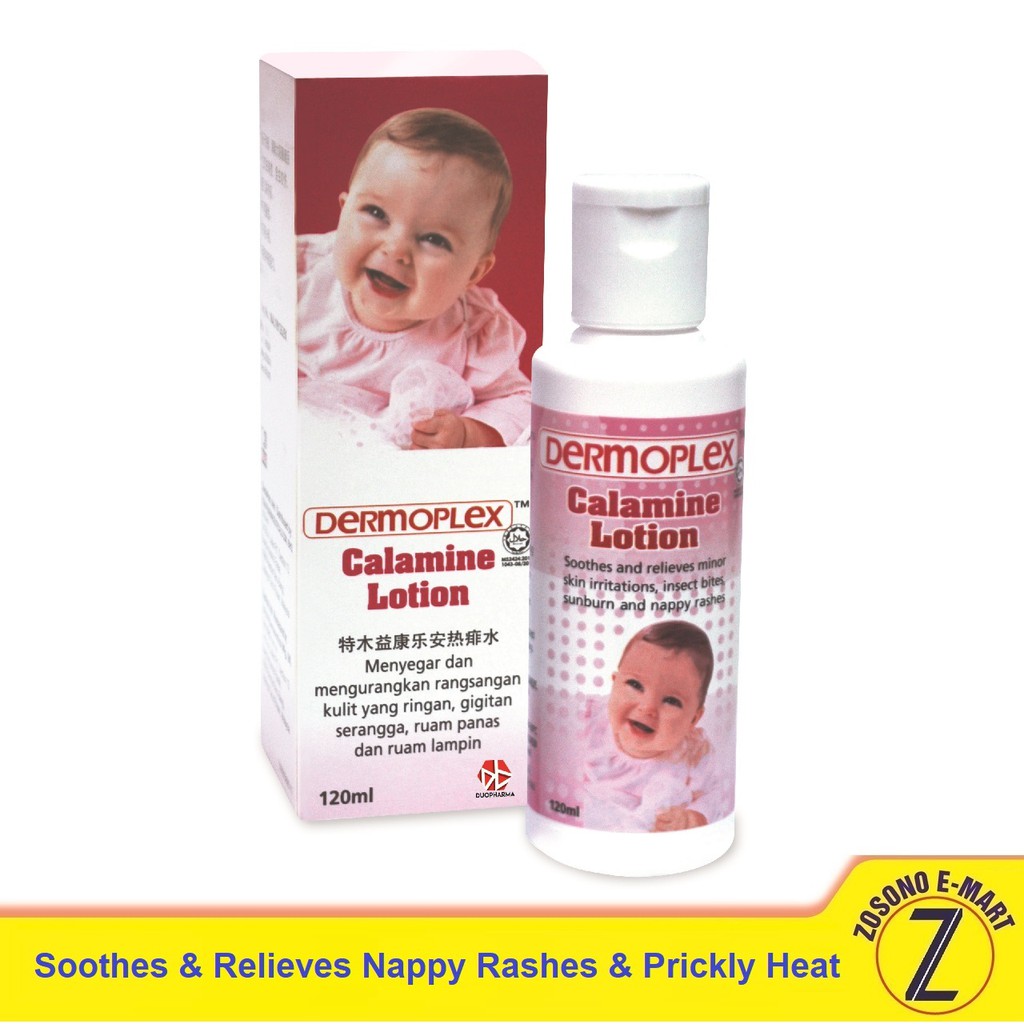 Dermoplex Calamine Lotion 120ml Nappy Rash Prickly Heat Skin Irritations Sunburn Shopee Singapore