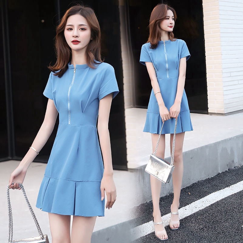 Korean 2021 summer small fresh dress new slim skirt slim waist small ...