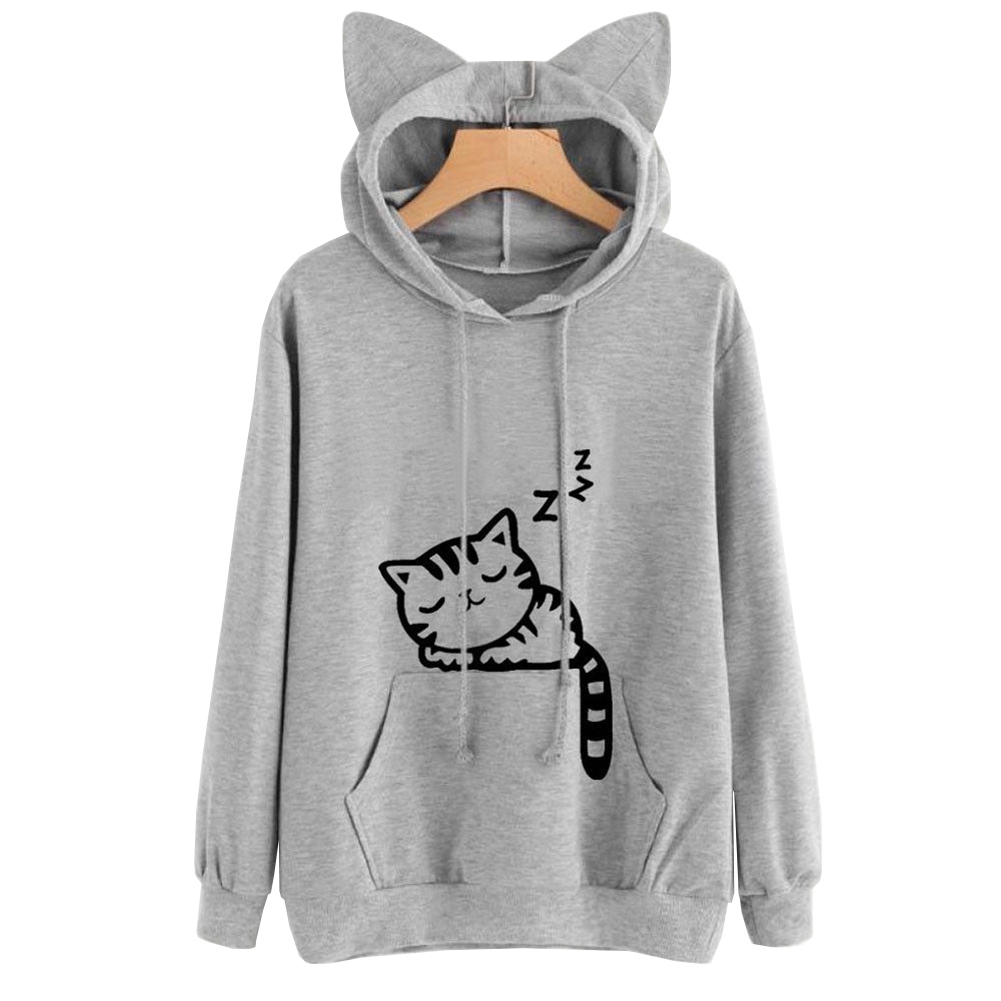 cat ear zip up hoodie