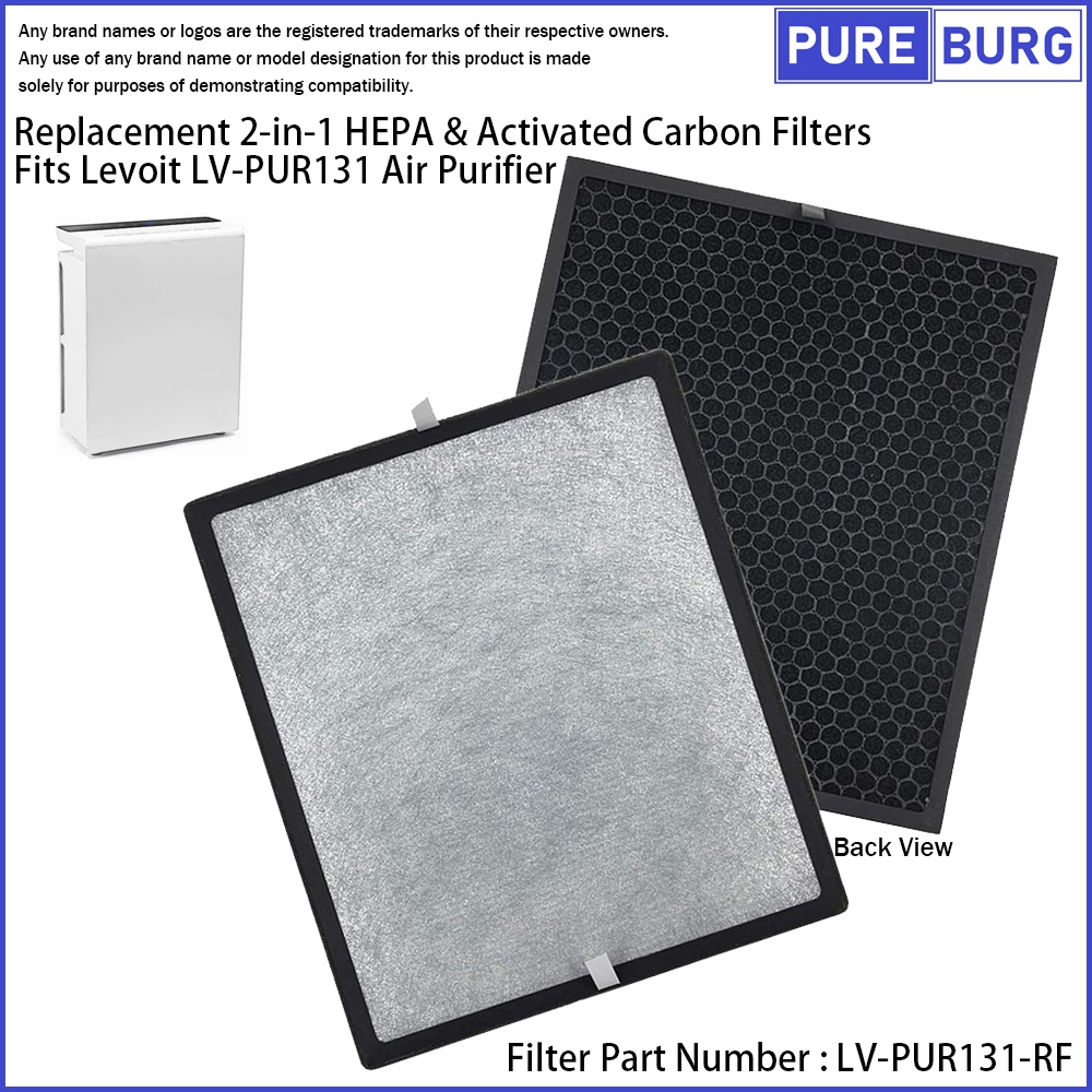 Fits Levoit LV-PUR131 Air Purifier Replacement 2-in-1 HEPA & Activated  Carbon Filters Replaces Part # LV-PUR131-RF