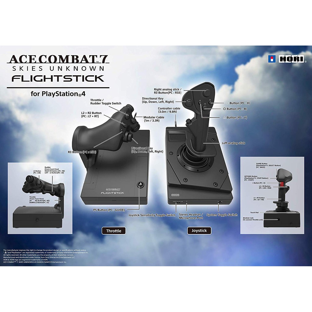 Ps4 Hori Ace Combat 7 Skies Unknown Flight Stick Shopee Singapore