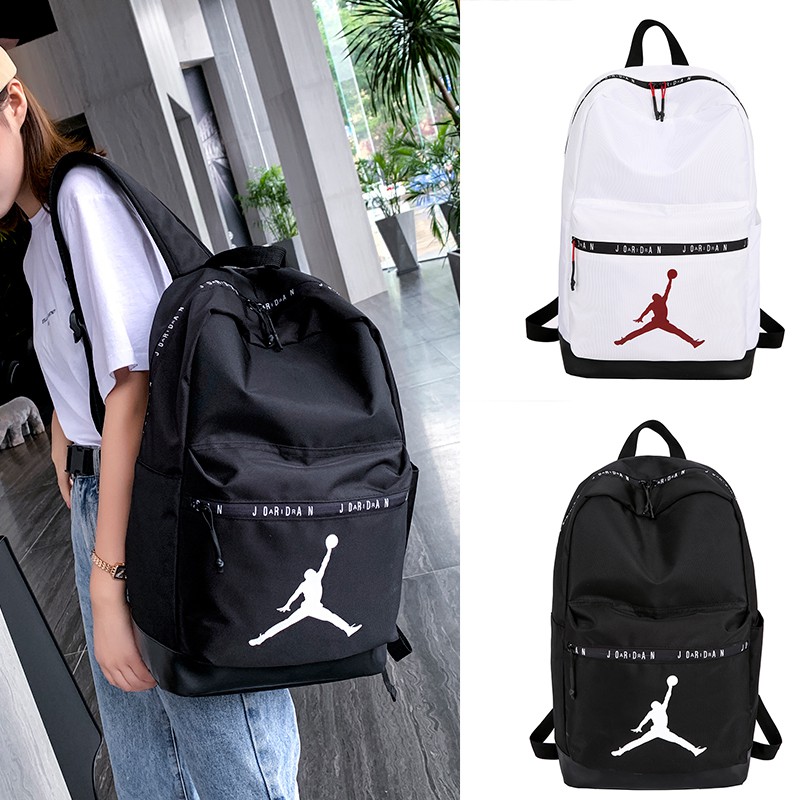 black and white jordan backpack