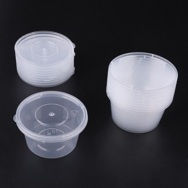 10pcs Kitchen Disposable Plastic Container With Lid Slime Storage Box Case 100ml Shopee Singapore