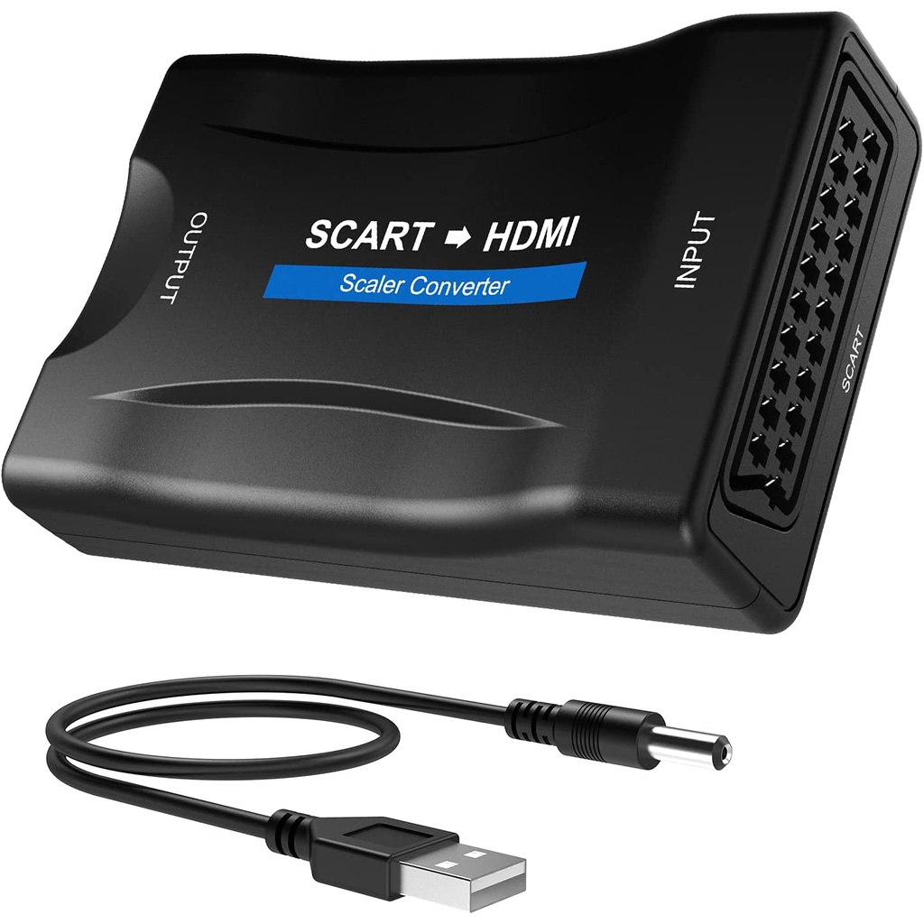 Scart to HDMI Converter Adapter, Convert analogue SCART input to an