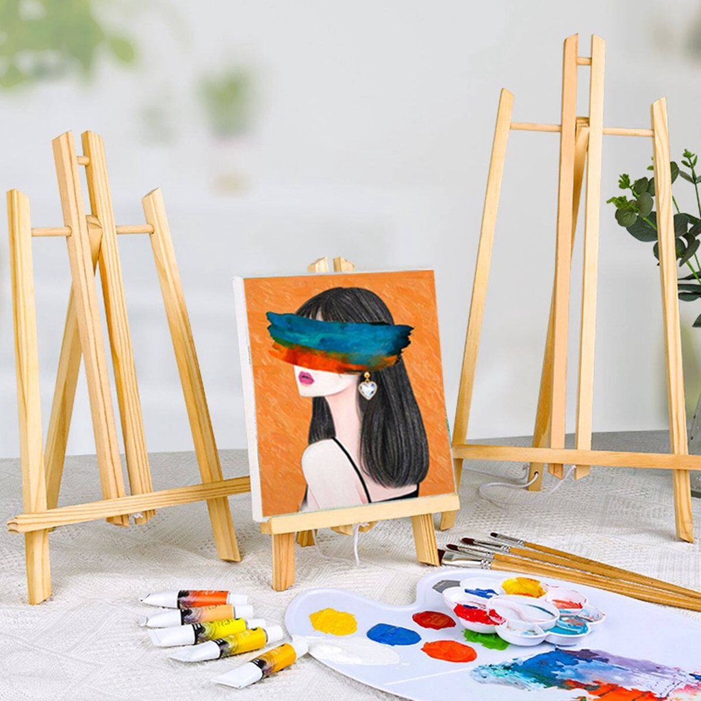 Wooden Frame Easel Painting Canvas Holder Painting Stand Card Wooden Tripod Easel Display