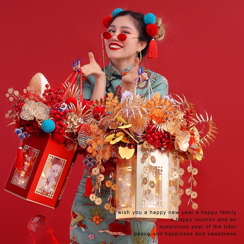 CNY Decoration Artificial Flowers New Year Fortune Fruit Flower Decoration Spring Festival 新年裝飾,新年仿真花