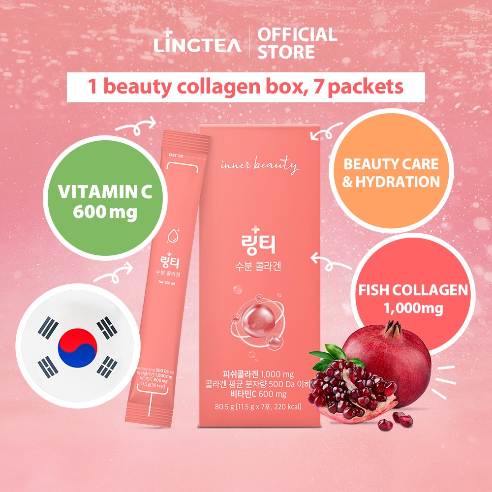 LINGTEA | Collagen drink beauty supplement powder pomegranate fruit ...