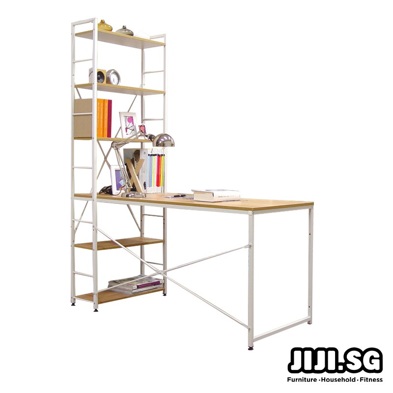 (JIJI SG) Helmi Study Table With Shelves / Place Saving / Adjustable