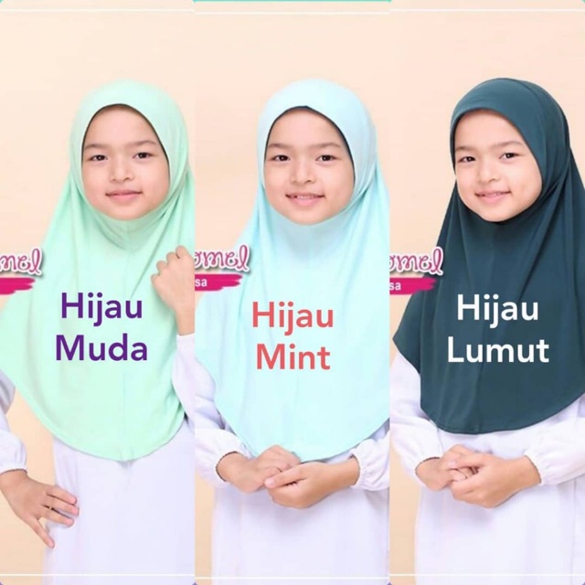 Original Tudung Sekolah Awning Lembut Hijau Muda Hijau Mint Hijau Lumut Shopee Singapore