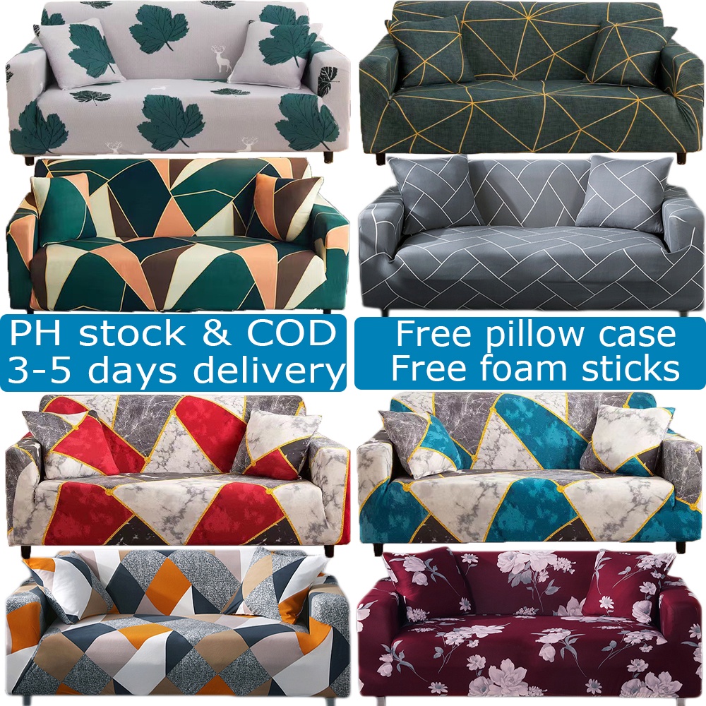 Elastic Sofa Cover Seat Cover Plain L Shape 1/2/3/4-seater LType Seat Cover Slipcover Universal Sala